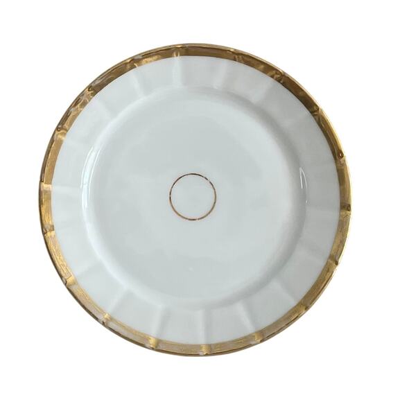 Old Paris White and Gold Porcelain Dessert Plates / Salad Plates Set of 8